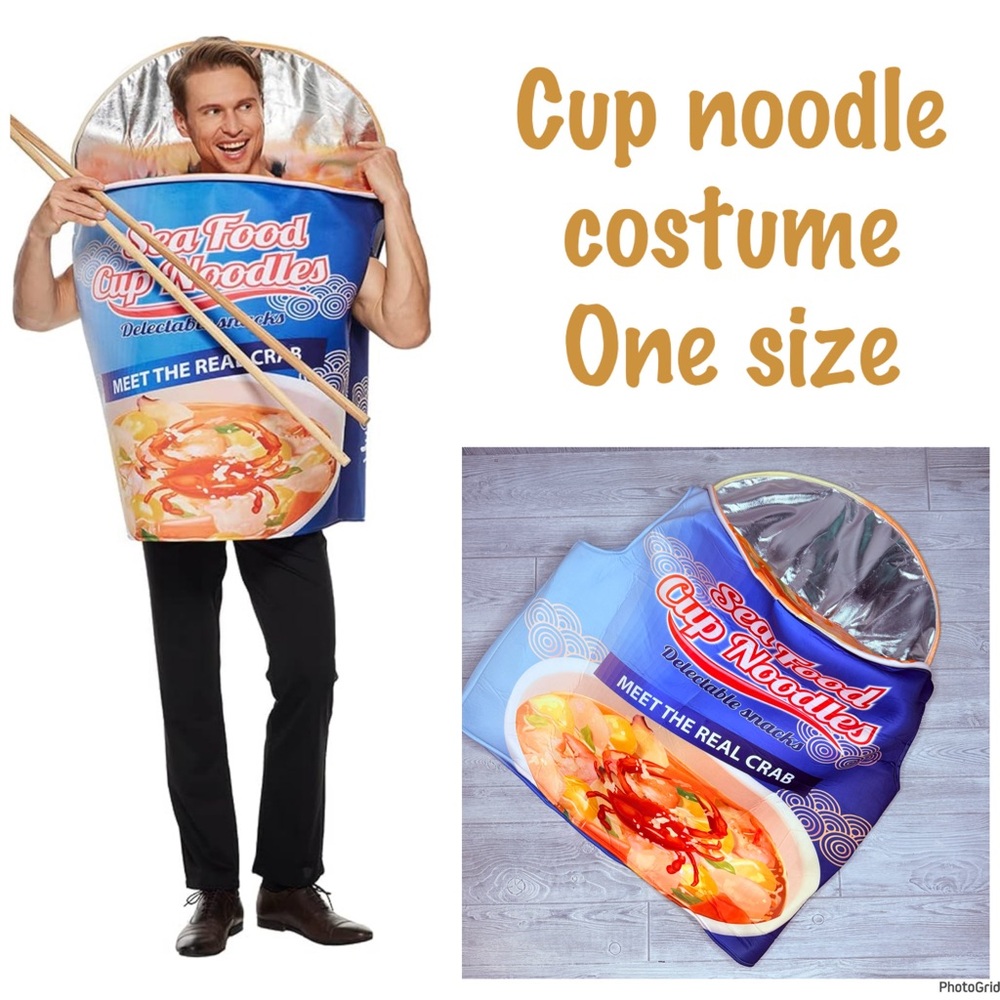 Seafood Cup Noodles Halloween Costumes cosplay unisex Funny Food outfit one size